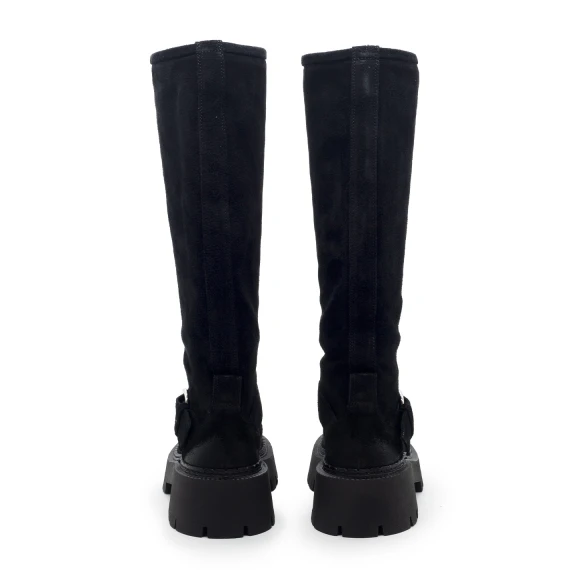 H04 Bob-Stivale biker nero in crosta di vitello vintage  