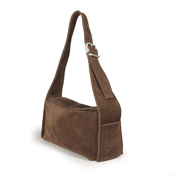Virginia small<br>Baguette in soft brown split leather