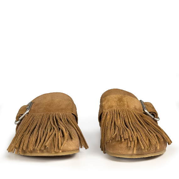 K06_Panorama<br>Clog in split calfskin leather tan