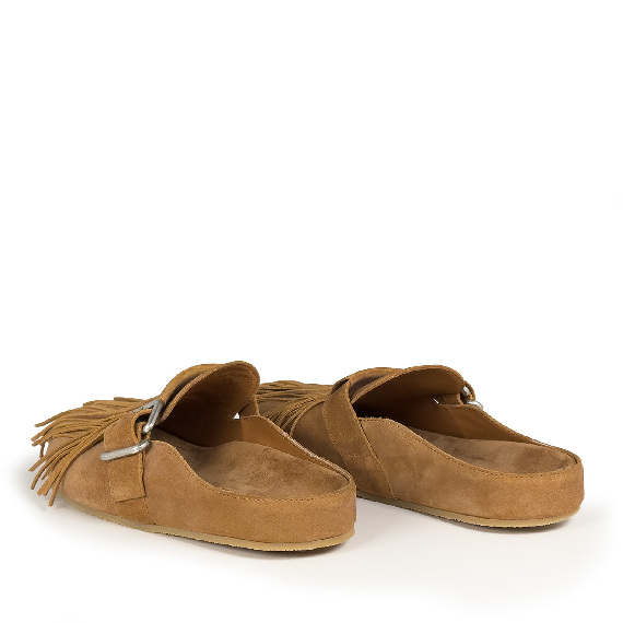 K06_Panorama<br>Clog in split calfskin leather tan