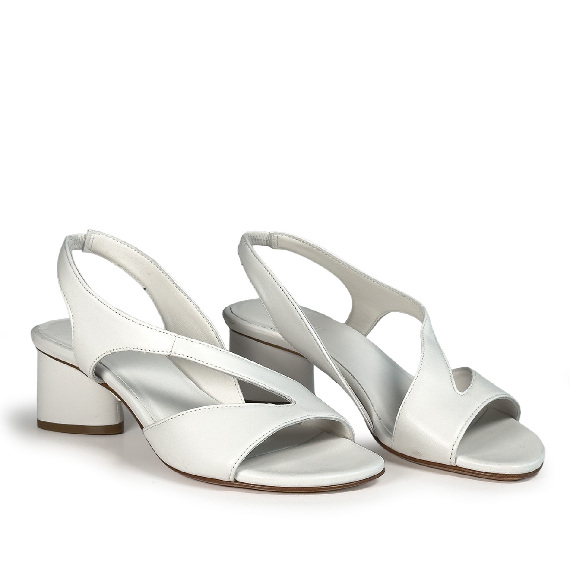 K16_Drop<br>Sandal in nappa leather white