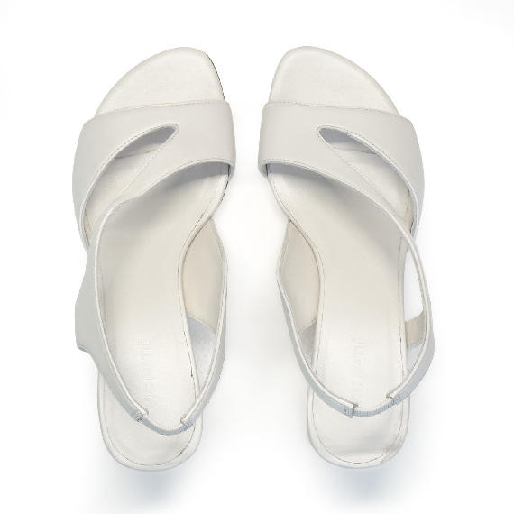 K16_Drop<br>Sandal in nappa leather white